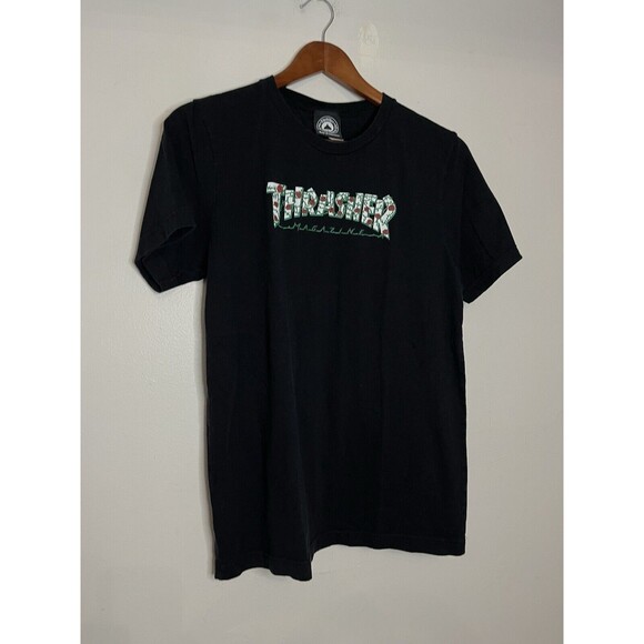 Thrasher Magazine Women’s Medium Black T-Shirt Graphic Rose Logo Skater - Picture 2 of 4